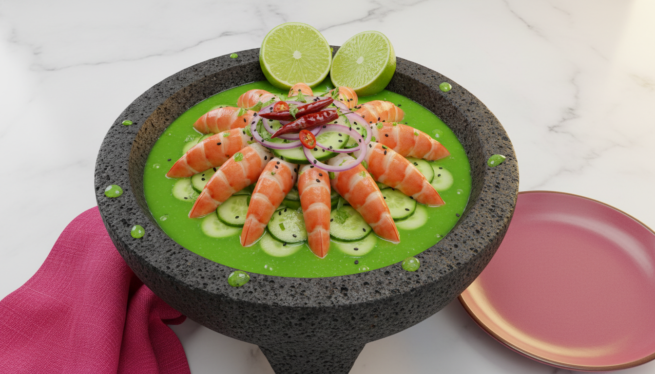 Aguachile verde de camarón — Mariscos TQM